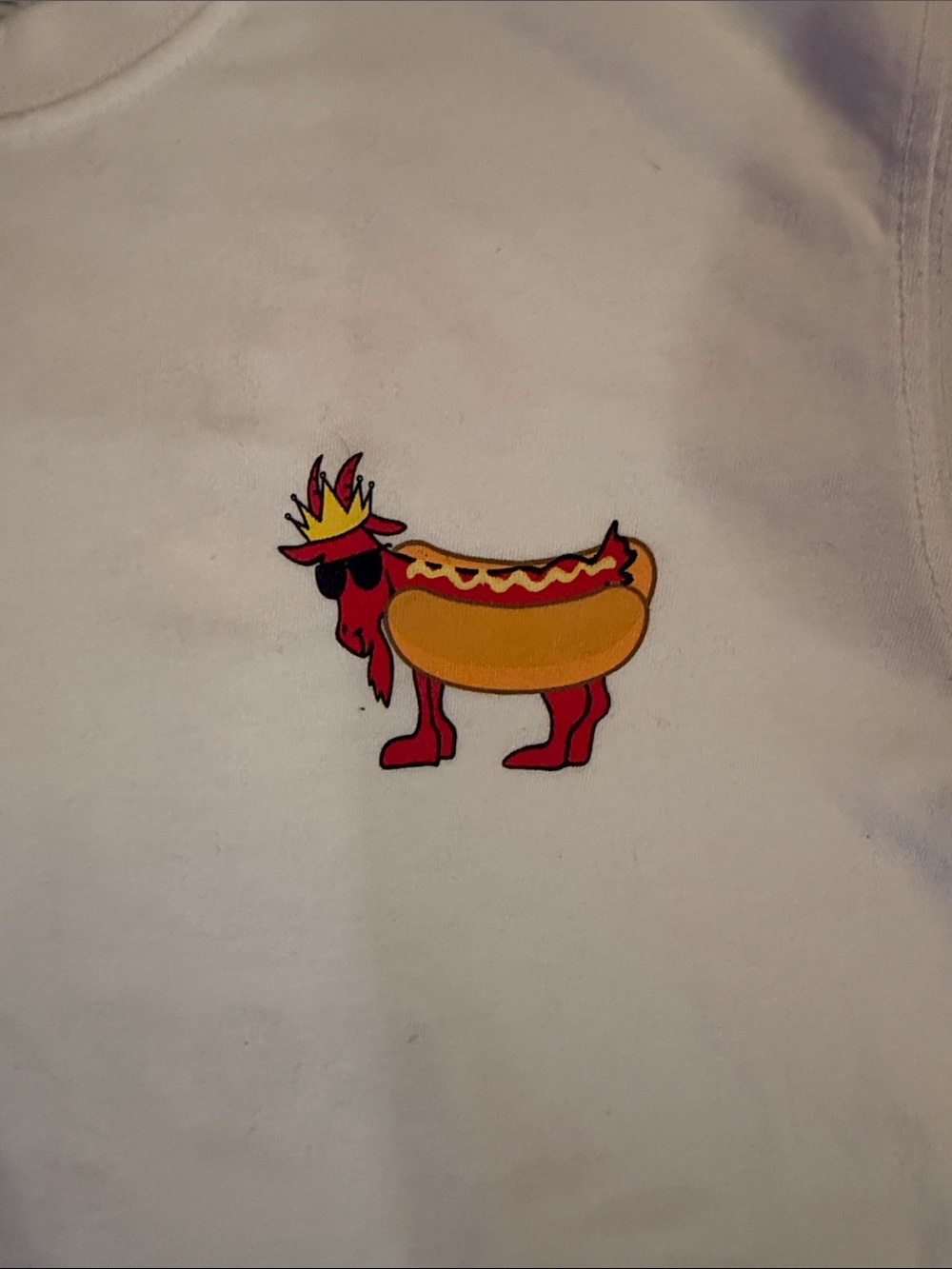 GOAT USA Kids White t-shirt with Colorful Hot Dog Graphic